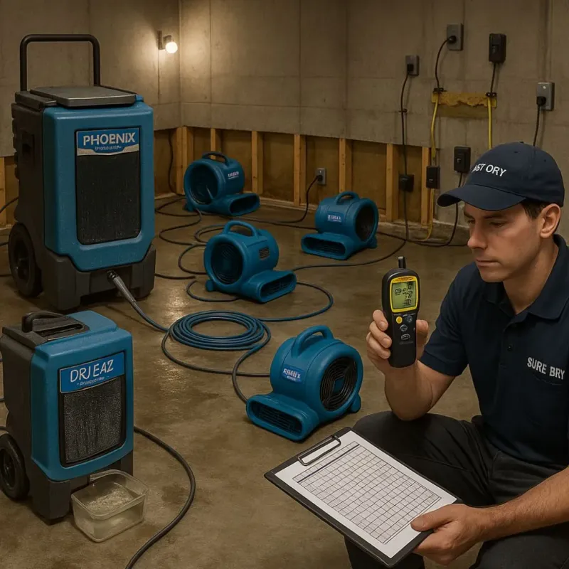 Structural Drying and Dehumidification process in Woodland Heights, PA